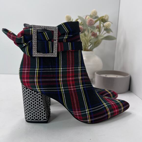 Betsey Johnson Millburn Tartan Stewart Royal Plaid Boot Women 7.5 Tried On - Picture 3 of 12